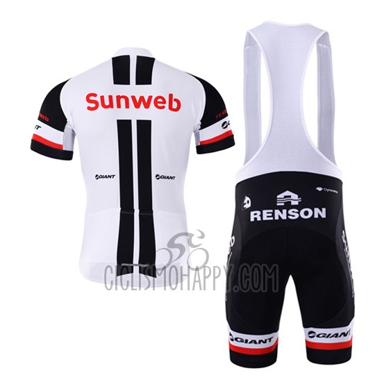 Sunweb Cycling Jersey Bib Short 2017 Short Sleeve White